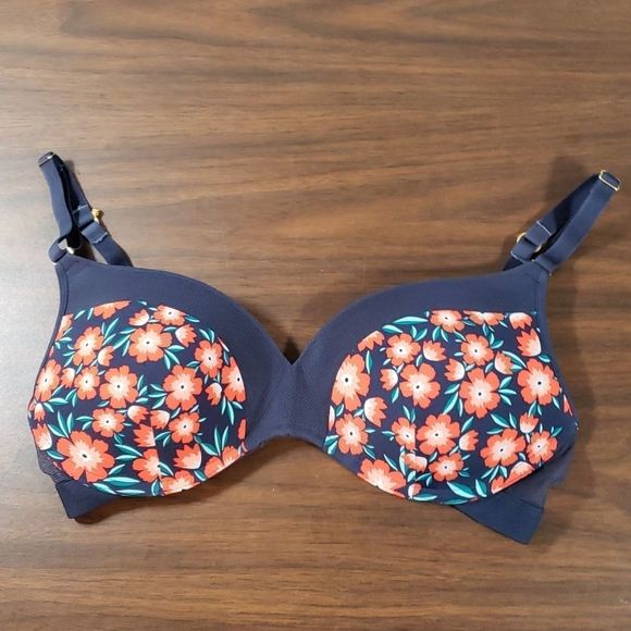 Lively The No-Wire Push-Up - Print Bra in Poppy Floral Colorway 34D - Picture 2 of 5